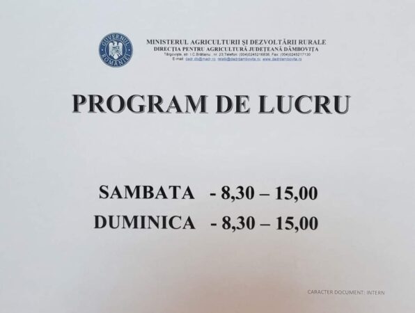 Direcția Agricolă Dâmbovița lucrează în acest weekend pentru a veni în sprijinul fermierilor afectați de secetă Direcția Agricolă Dâmbovița lucrează în acest weekend pentru a veni în sprijinul fermierilor afectați de secetă.
