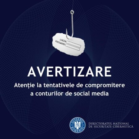 AVERTIZARE! Continuă tentativele de compromitere a conturilor de social media ale utilizatorilor AVERTIZARE! Conturile noastre de social media conțin multe informații cu caracter personal, dar și date sensibile