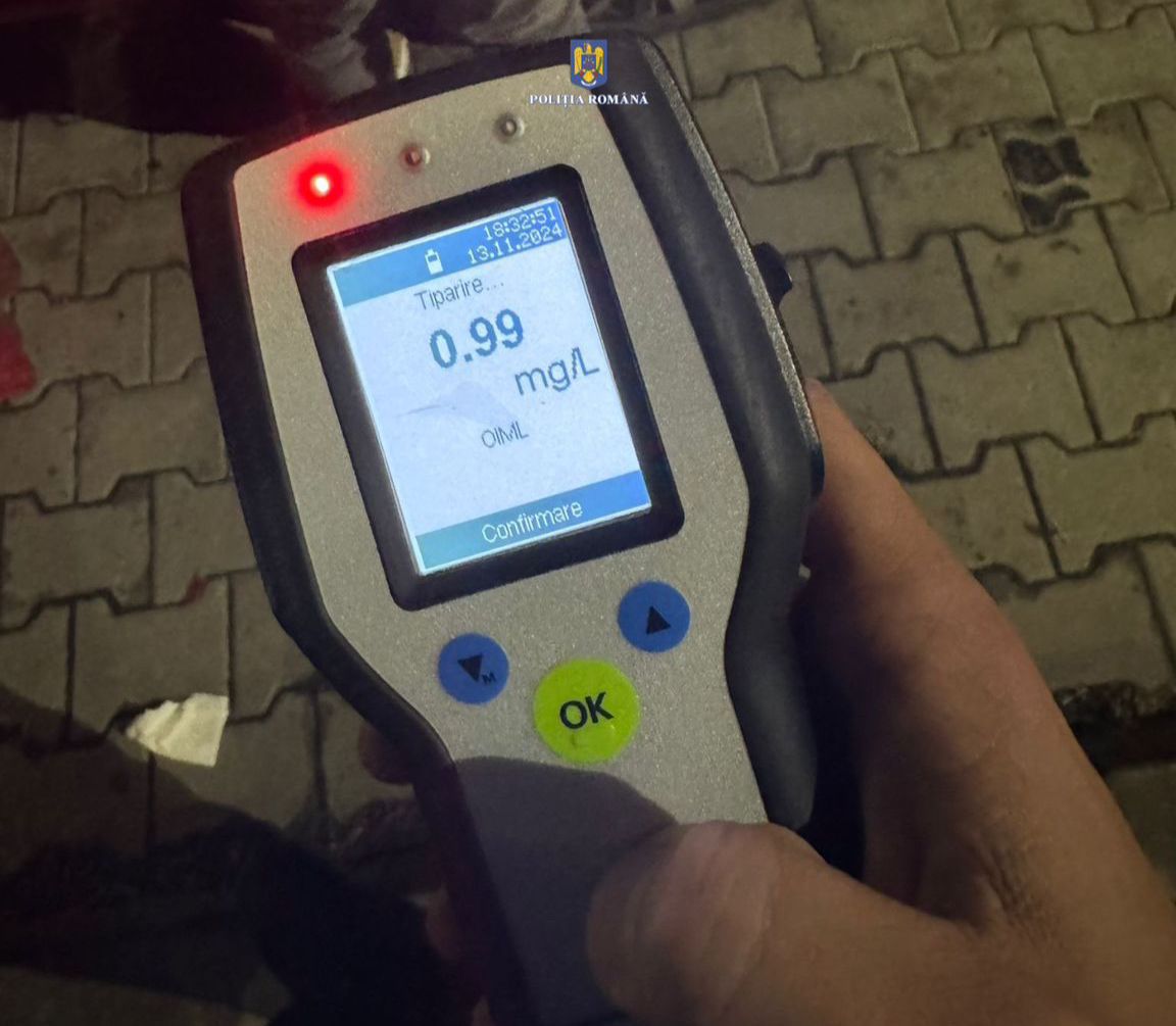 O femeie de 39 de ani din comuna Ulmi a fost depistată pe Calea Domnească, la volanul unui autoturism, cu o alcoolemie mult peste limita legală – 0,99 mg/l alcool pur.