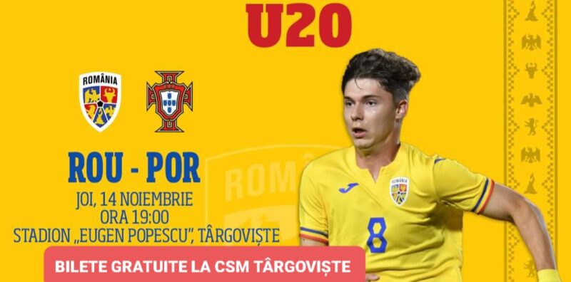 Târgoviște găzduiește un eveniment sportiv de excepție: Bilete gratuite pentru meciul România U20 – Portugalia U20! Târgoviște găzduiește un eveniment sportiv de excepție: Bilete gratuite pentru meciul România U20 – Portugalia U20.