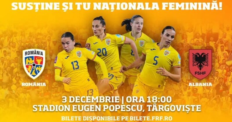 Naționala Feminină de Fotbal  se pregătește pentru un meci important și te invită să o susții!  Marți, 3 decembrie,