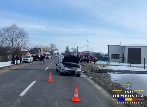 Coliziune pe DN 7 în comuna Crângurile, astăzi, 22 februarie, un accident rutier a avut loc pe drumul național 7, pe raza comunei Crângurile