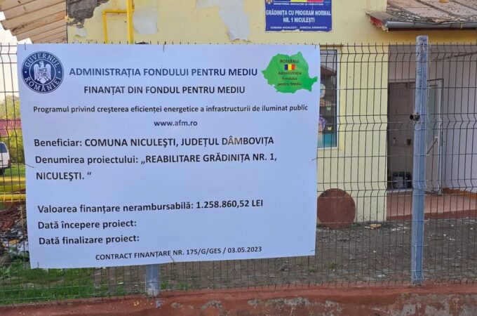 Investiție majoră în educația din comuna Niculești: Grădinița Nr. 1 se transformă complet Investiție majoră în educația din comuna Niculești, unul dintre cele mai așteptate proiecte este transformarea Grădiniței Nr. 1, o investiție de aproape 2 milioane de lei, finanțată prin Fondul de Mediu.
