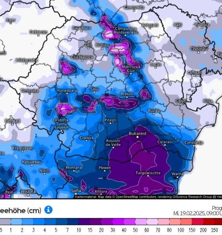 Atenție, zona de sud a județului Dâmbovița se poate confrunta din această seară cu ninsori abundente și viscol.Prognoza meteo pentru următoarele zile anunță vreme severă în sudul și sud-estul României!