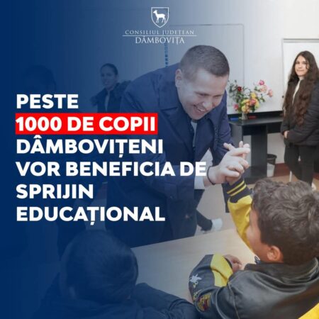 CJ Dâmbovița a obținut finanțare pentru un proiect ambițios, menit să sprijine educația a peste 1.000 de copii din județ. Proiectul “VLAST-AR - Viziune Locală și Angajament pentru Școlarizarea Tuturor – Ajutor și Respect”,