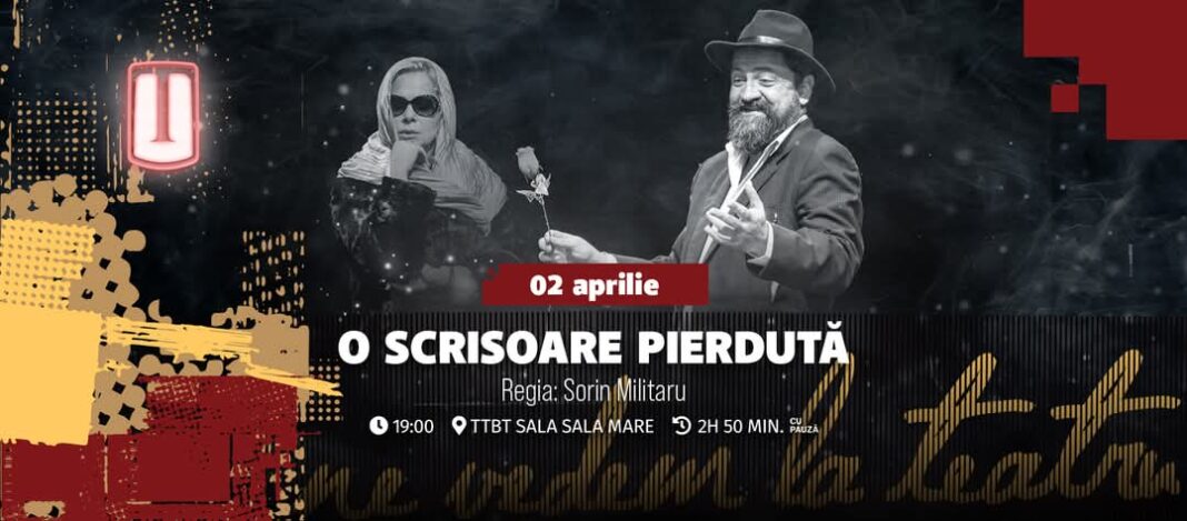 Pe 2 aprilie 2025, la ora 19:00, Teatrul Tony Bulandra din Târgoviște vă invită să vizionați o reprezentație de excepție a piesei 