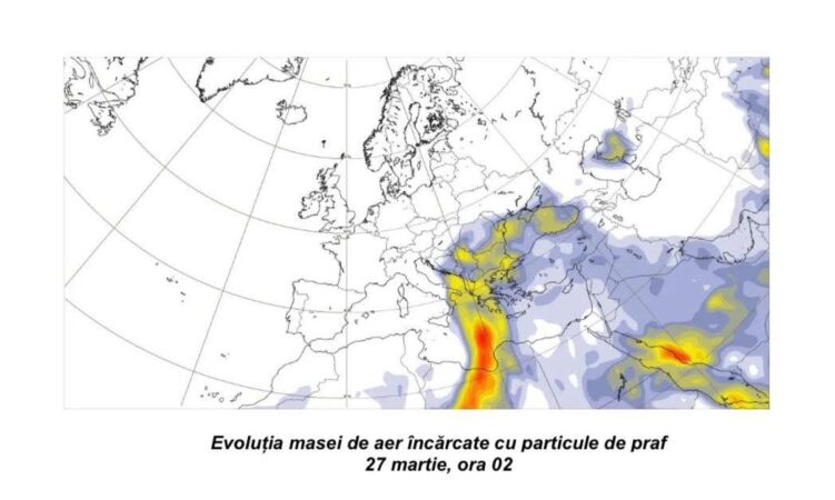 Atenție la calitatea aerului! Cantitatea de praf saharian va crește treptat, atingând un vârf pe 24 martie 2025 În perioada 22-26 martie 2025, o masă de praf saharian va afecta atmosfera România. Cantitatea de praf va crește treptat, atingând un vârf pe 24 martie, iar pe 27 martie se va retrage