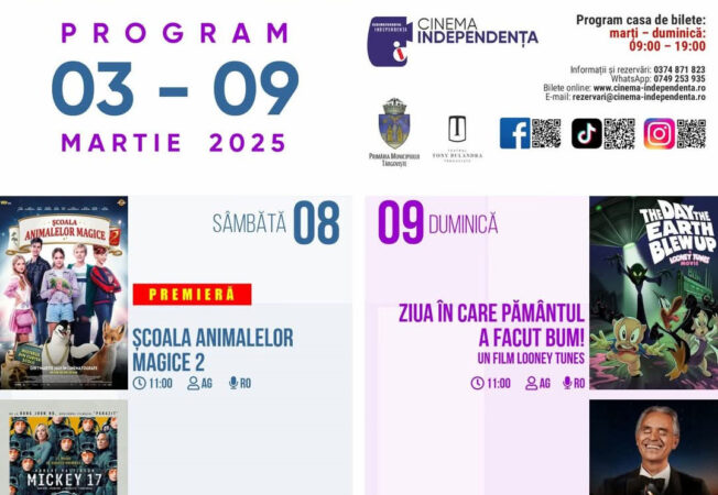 Primăvara începe cu filme memorabile la Cinema Independența! Primăvara aduce la Cinema Independența o selecție de filme captivante, ce te vor purta în lumi fascinante! Nu rata ocazia de a viziona producții deosebite