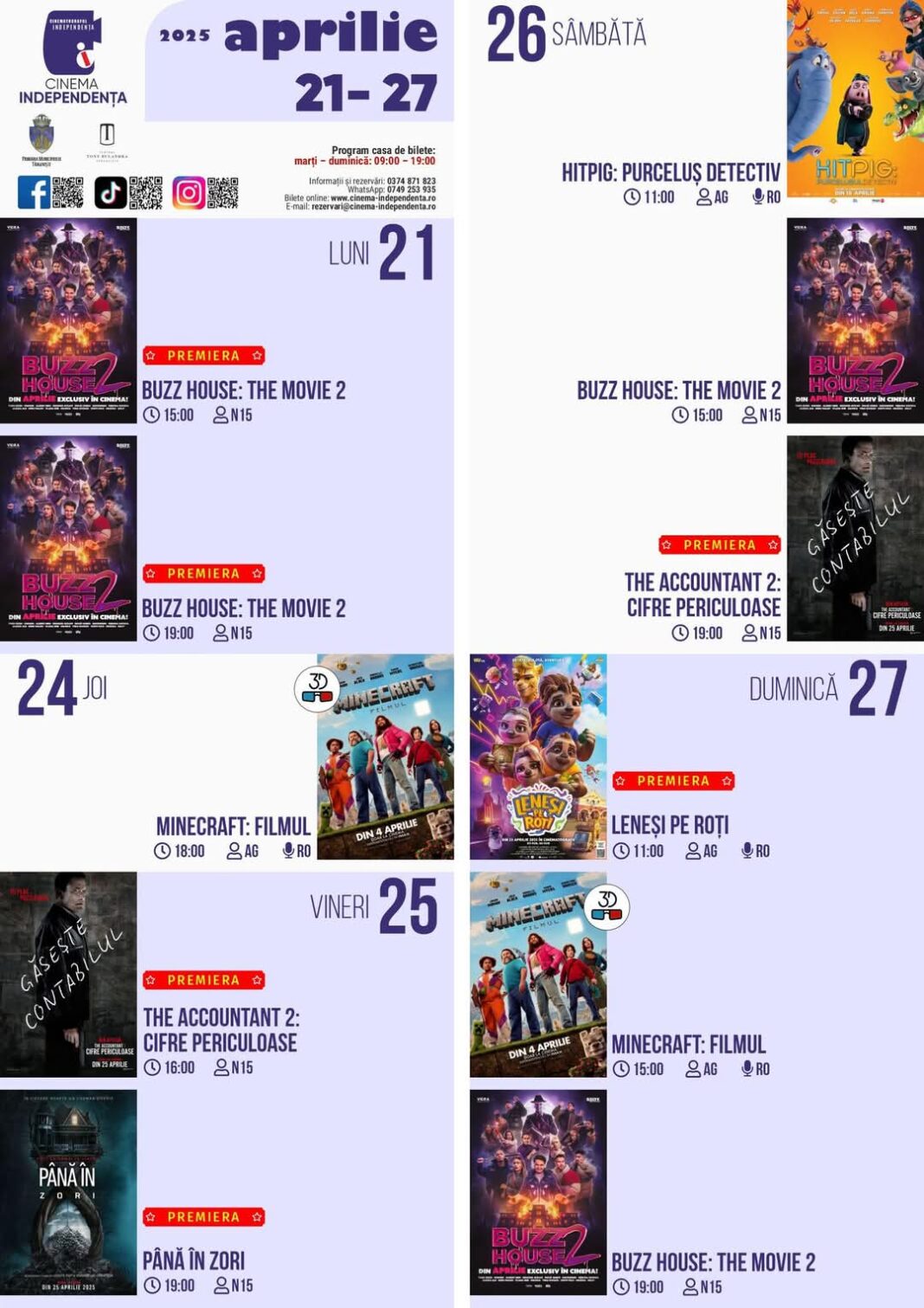 Filme pentru suflet în Săptămâna Luminată, la Cinema Independența.Publicul iubitor de film este invitat să se bucure de o experiență