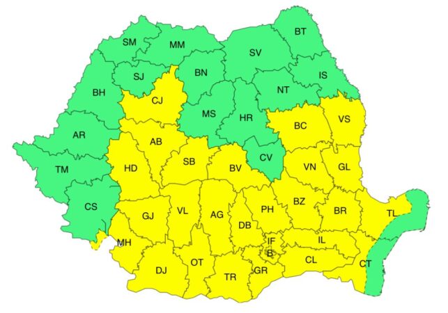 COD GALBEN de instabilitate atmosferică în județul Dâmbovița: Autoritățile fac apel la prudență
