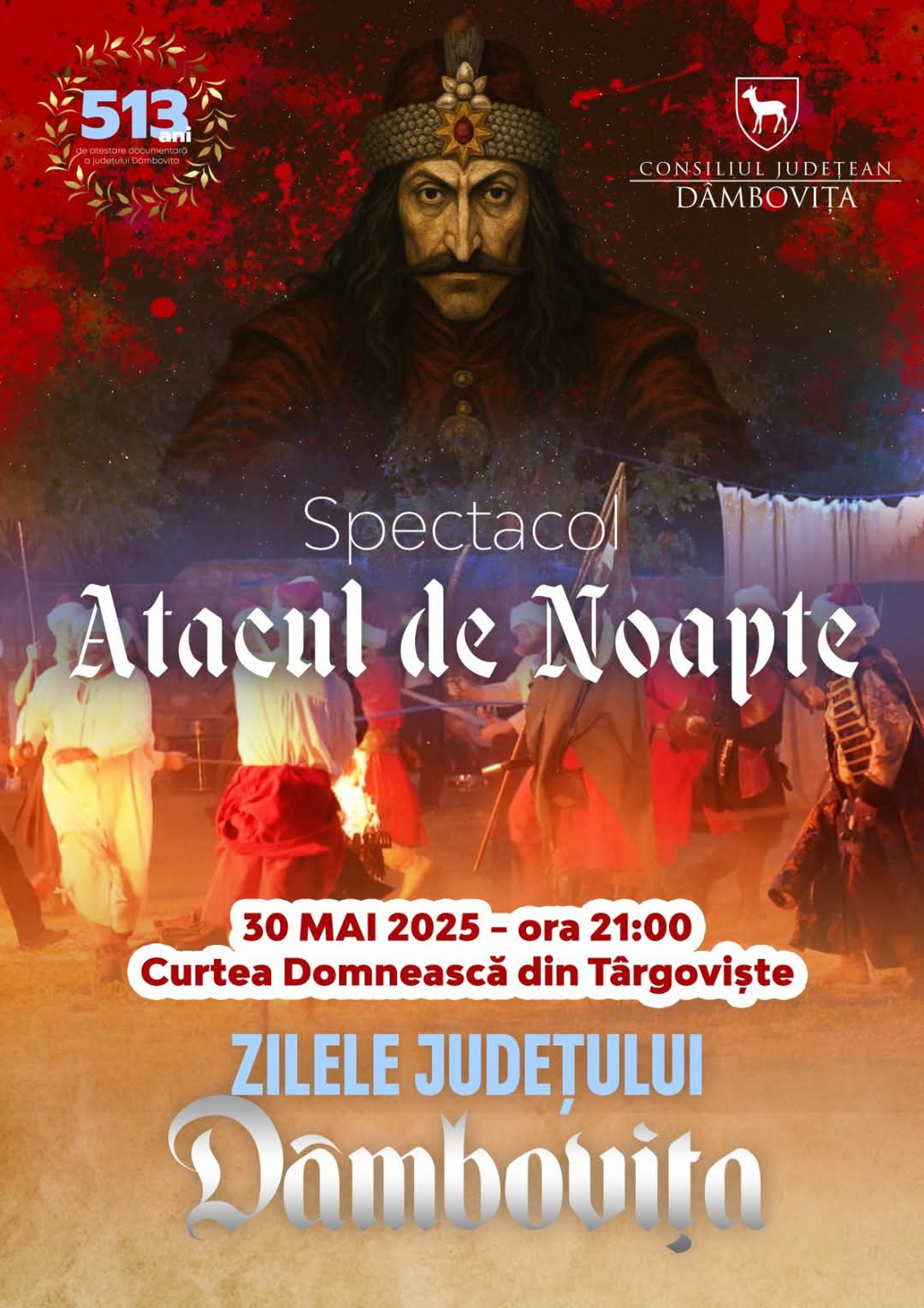 Istorie vie și spectacol la Curtea Domnească, vineri, 30 mai