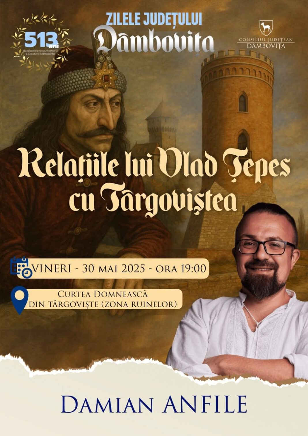 Istorie vie și spectacol la Curtea Domnească, vineri, 30 mai