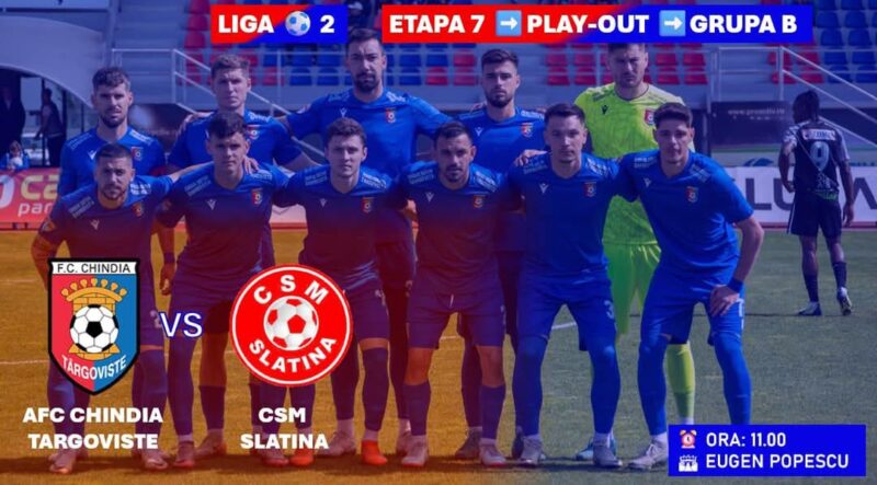 Meci important la Târgoviște: Chindia Târgoviște întâlnește CSM Slatina în Etapa 7 a Play-Out-ului Meci important la Târgoviște: Chindia Târgoviște întâlnește CSM Slatina în Etapa 7 a Play-Out-ului
