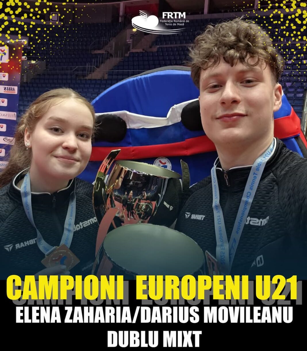 România are noi campioni europeni U21! Elena Zaharia și Darius Movileanu, aur la dublu mixt! 