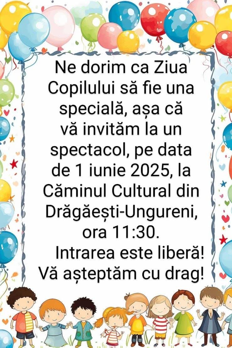 Spectacol de Ziua Copilului în comuna Mănești, o zi plină de bucurie pentru cei mici