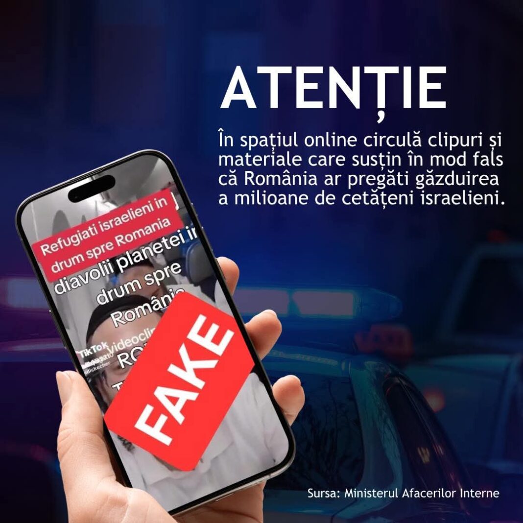 ALERTĂ DE DEZINFORMARE: Falsuri virale despre „găzduirea a milioane de cetățeni israelieni” în România