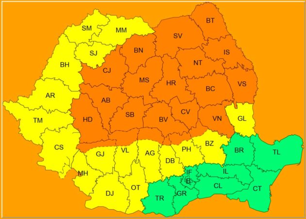 ALERTĂ DE ULTIMĂ ORĂ, COD GALBEN DE FURTUNI: Ploi torențiale, vijelii și grindină în tot județul Dâmbovița – ATENȚIE la fenomene severe!