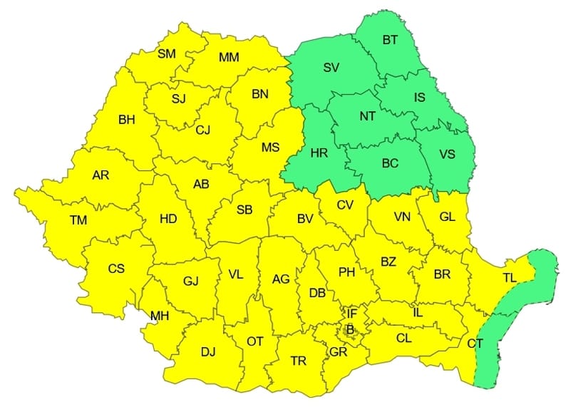 ATENȚIONARE METEOROLOGICĂ – COD GALBEN DE CANICULĂ ÎN DÂMBOVIȚA