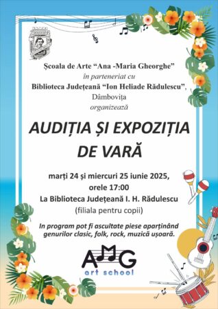 „Audiția și expoziția de vară” – eveniment dedicat talentului artistic al copiilor, la Biblioteca Județeană Dâmbovița