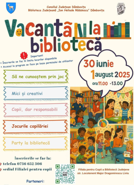  Vacanța prinde viață la bibliotecă!