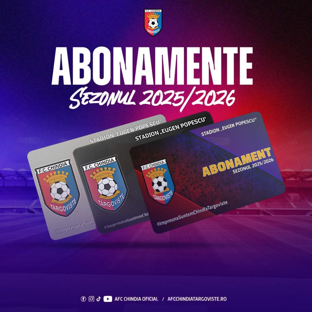 Abonamentele pentru noul sezon la  Chindia Târgoviște au fost lansate: Fii alături de echipă!
