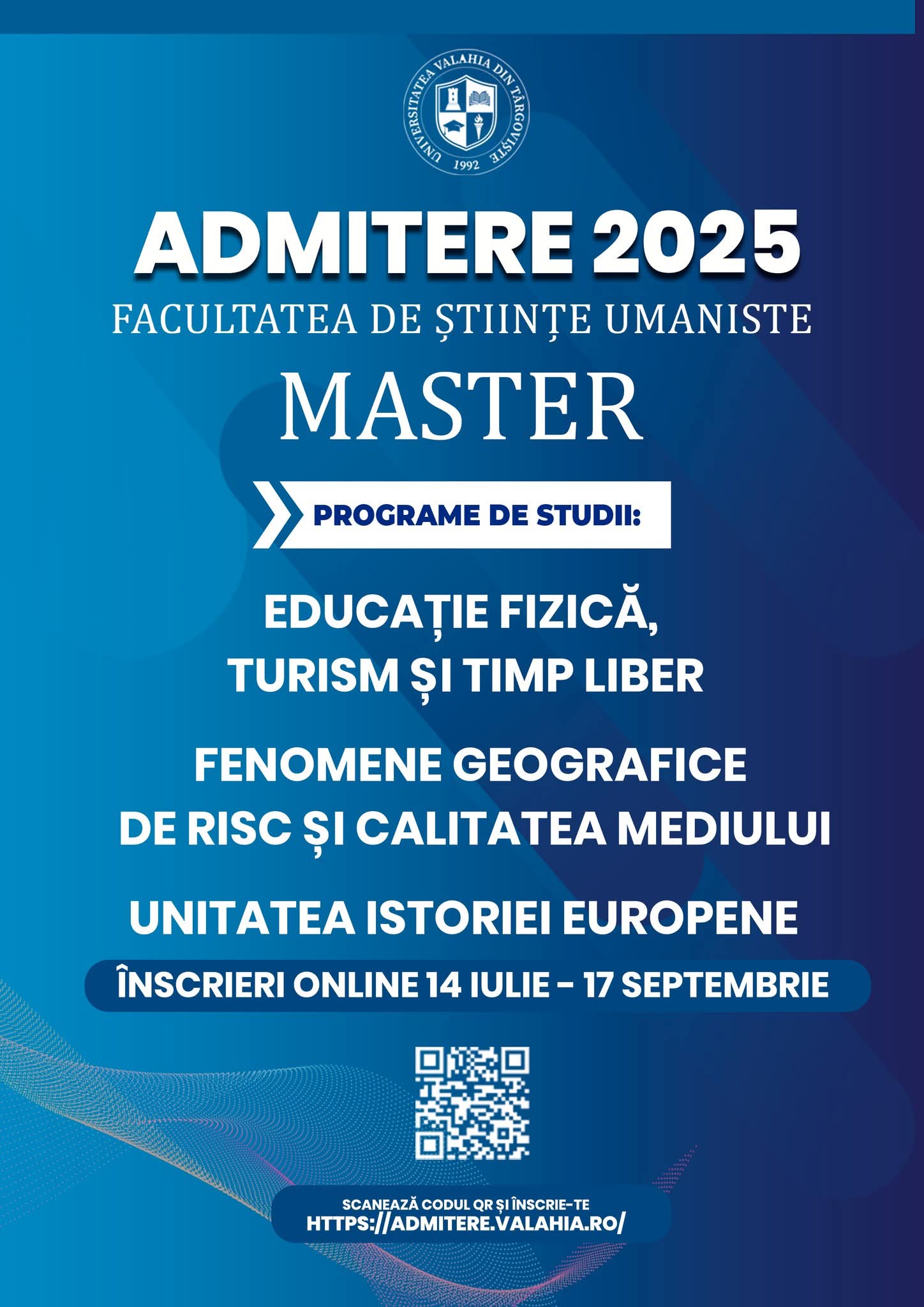 Admitere: Descoperă-ți vocația la Facultatea de Științe Umaniste a Universității Valahia!