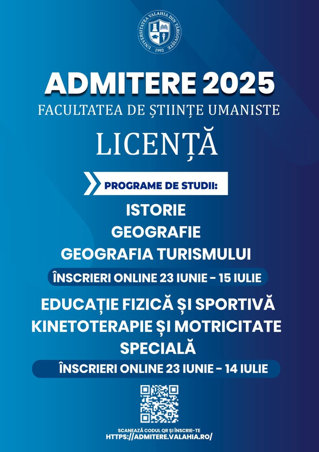 Admitere: Descoperă-ți vocația la Facultatea de Științe Umaniste a Universității Valahia!