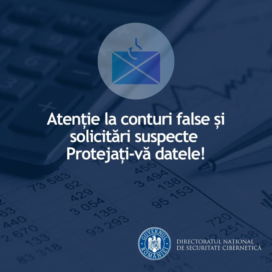 Alertă DNSC: Atenție la conturi false și tentative de fraudă prin phishing!
