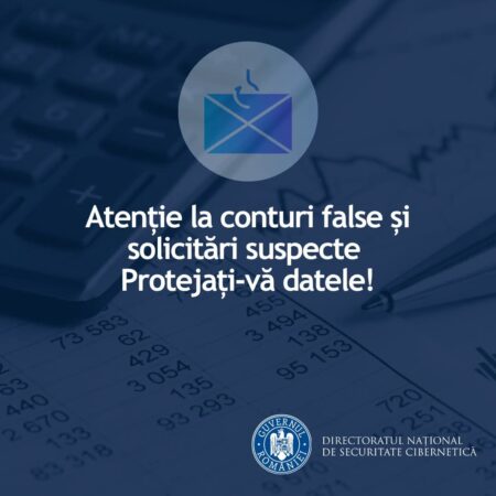 Alertă DNSC: Atenție la conturi false și tentative de fraudă prin phishing! Alertă DNSC: Atenție la conturi false și tentative de fraudă prin phishing!
