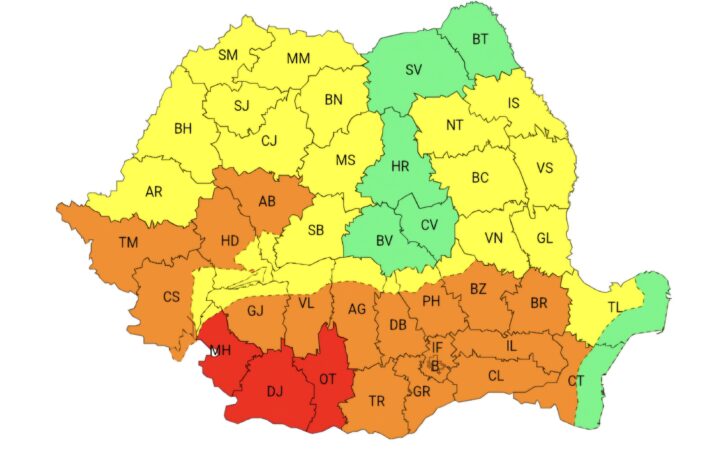 COD PORTOCALIU DE CANICULĂ în județul Dâmbovița
