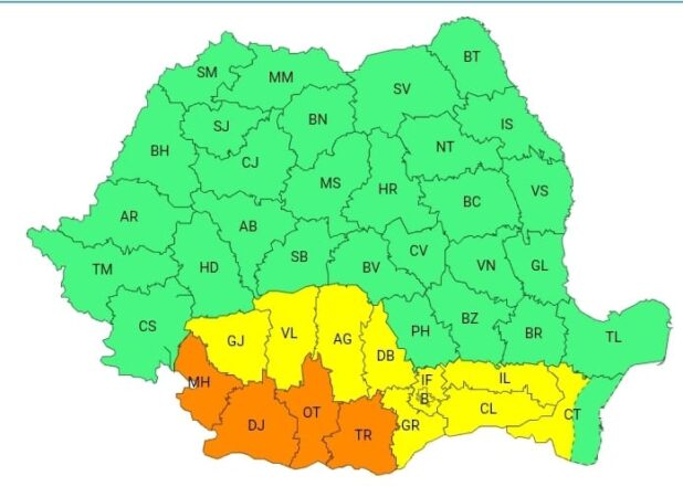 Cod Galben de caniculă în județul Dâmbovița: Disconfort termic accentuat și temperaturi de până la 37°C dar și furtuni după prânz