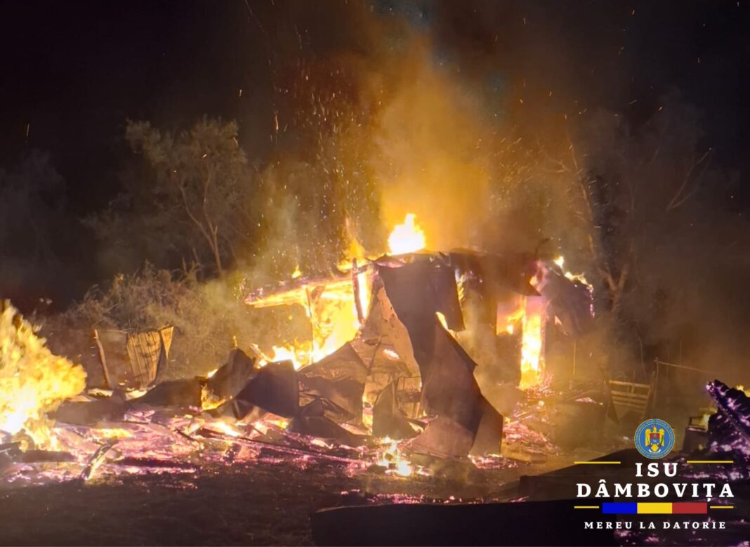  Incendiu violent la o anexă gospodărească în Bărbulețu