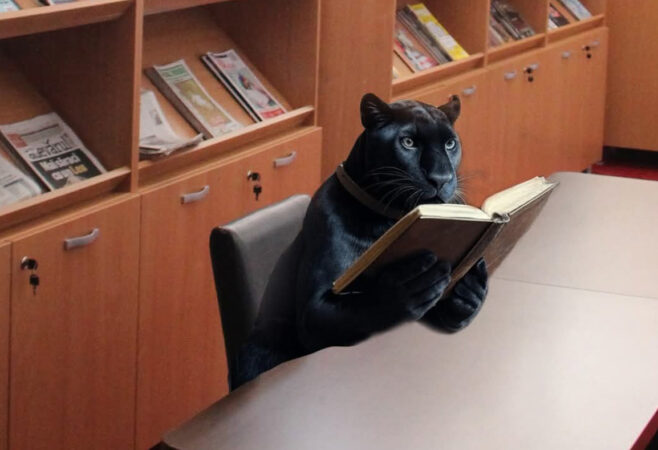 „Pantera neagră” devine subiect de glume și parodii: Biblioteca Județeană Dâmbovița a intrat în jocul viral „Pantera neagră” devine subiect de glume și parodii: Biblioteca Județeană Dâmbovița a intrat în jocul viral