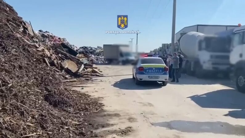 Dezastru: Polițiștii dâmbovițeni au făcut controale pe linia deșeurilor și substanțelor periculoase