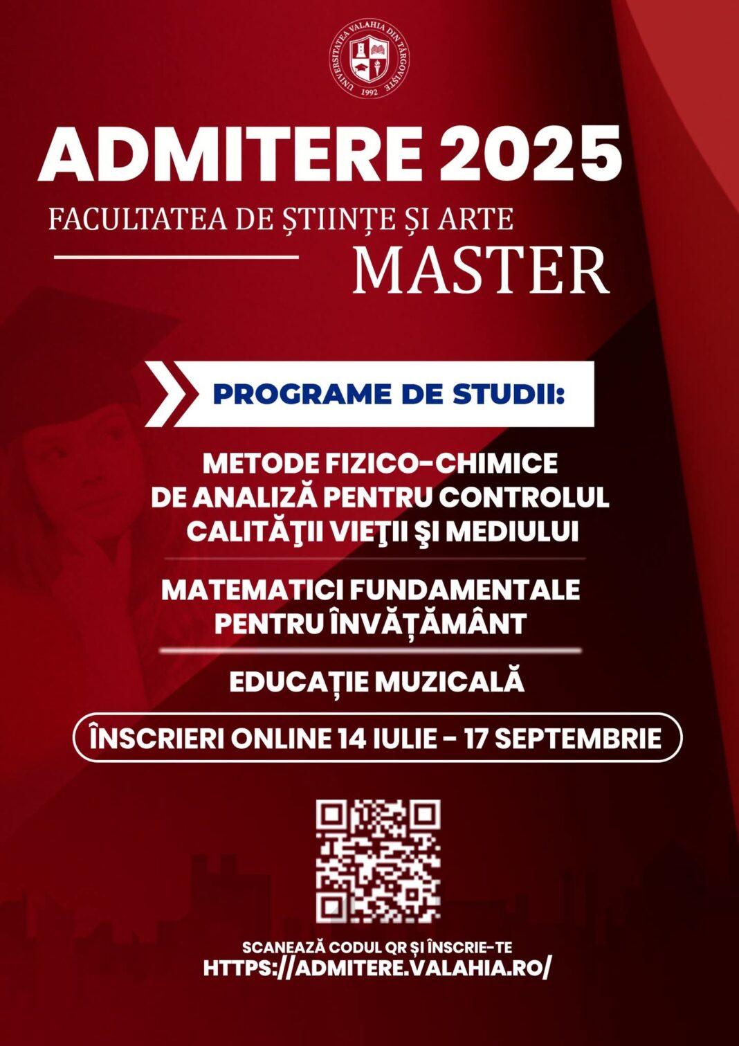 Universitatea „Valahia” din Târgoviște: Înscrieri deschise la Facultatea de Științe și Arte – Matematică, Chimie și Muzică, într-un singur loc!