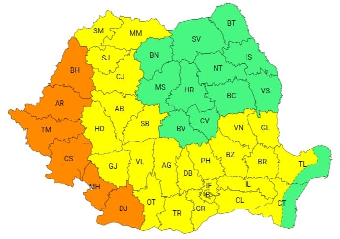 Cod galben de caniculă și noapte tropicală în Dâmbovița