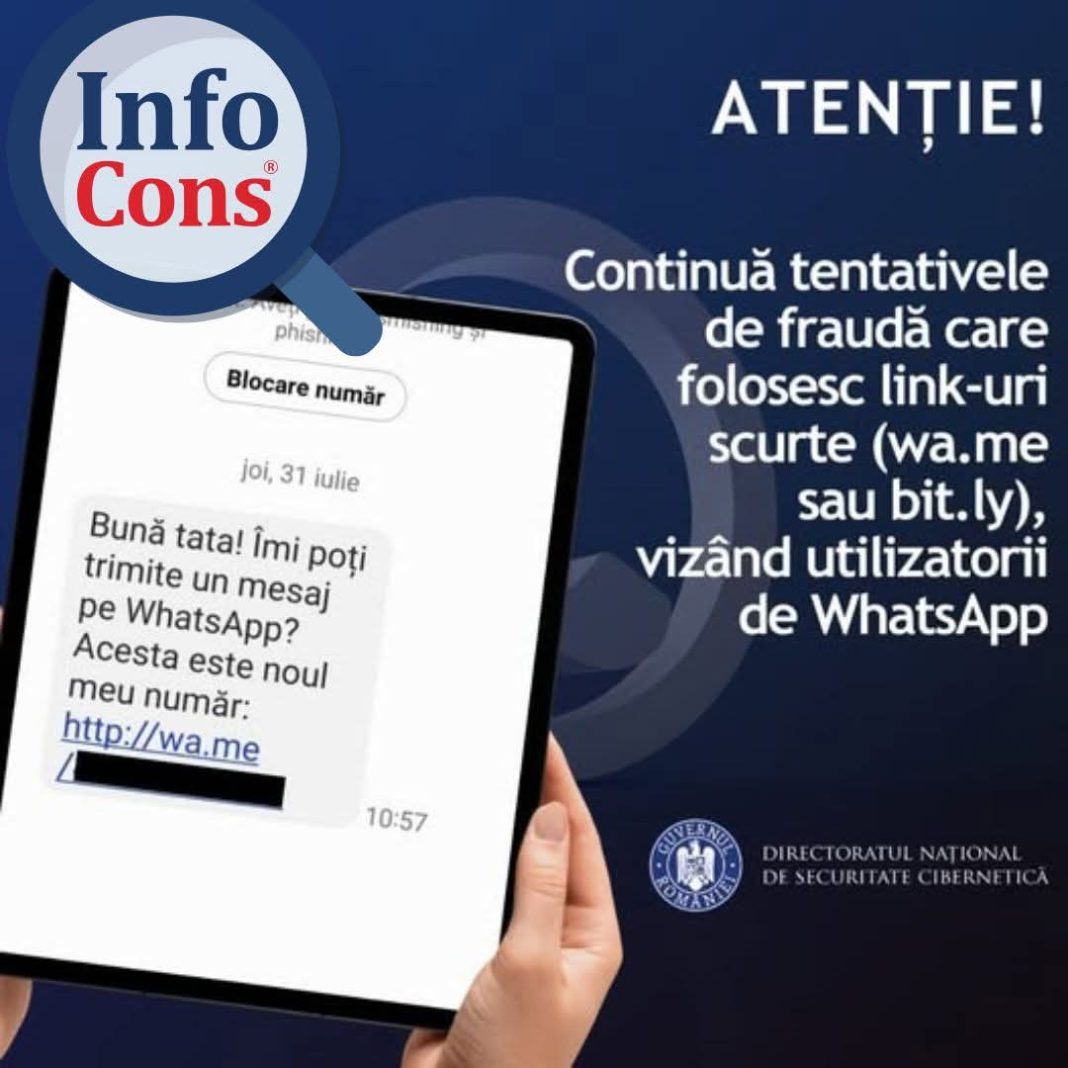 Atenție! Tentative de fraudă prin link-uri scurte pe WhatsApp 