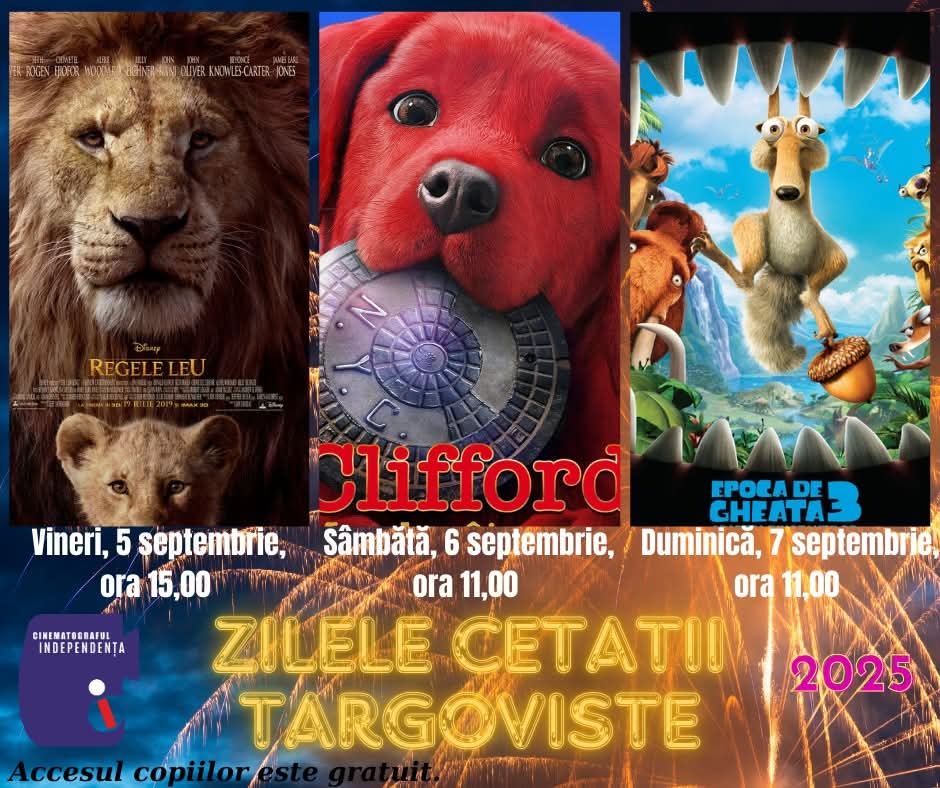Magie pentru copii la Zilele Cetății 2025, cu  filme gratuite la Cinema Independența