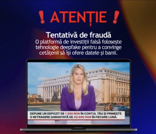 Atenție! Fraude online cu deepfake folosind imagini ale persoanelor publice din România Atenție! Fraude online cu deepfake folosind imagini ale persoanelor publice din România