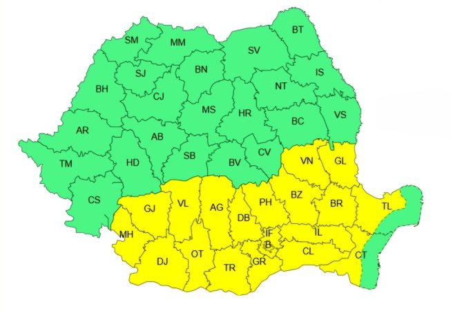 COD GALBEN de caniculă în județul Dâmbovița, mâine, 3 septembrie