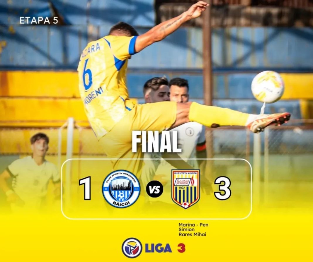 Flacăra Moreni obține o victorie muncită la Băicoi