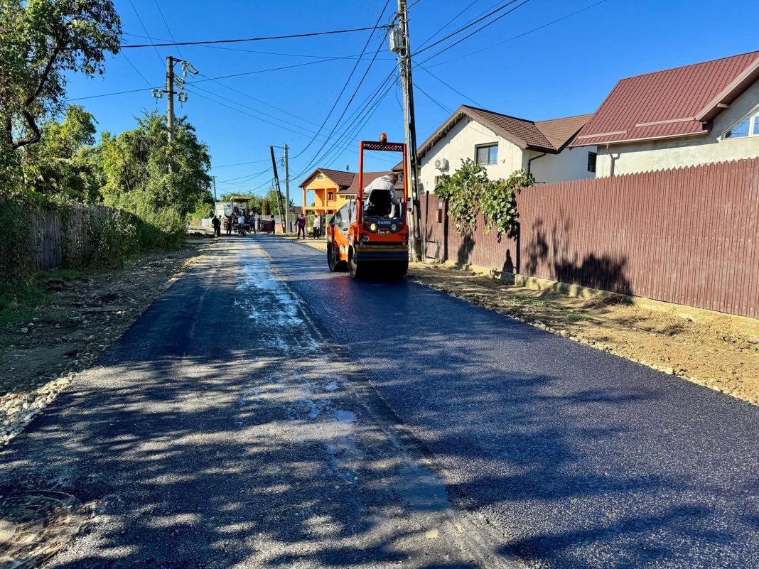 Strada Gării din Răzvad, aproape de finalizarea lucrărilor de refacere
