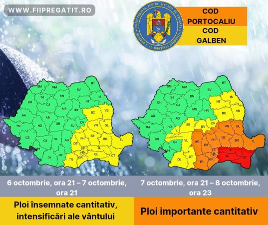  ALERTĂ METEOROLOGICĂ în tot  JUDEȚUL DÂMBOVIȚA