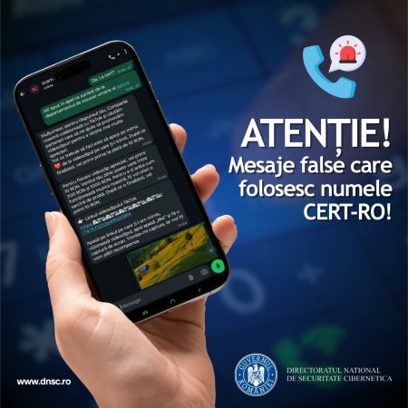 Atenție la mesajele false care folosesc numele CERT-RO Atenție la mesajele false care folosesc numele CERT-RO