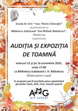 „Audiția și expoziția de toamnă” – eveniment artistic pentru copii la Târgoviște „Audiția și expoziția de toamnă” – eveniment artistic pentru copii la Târgoviște