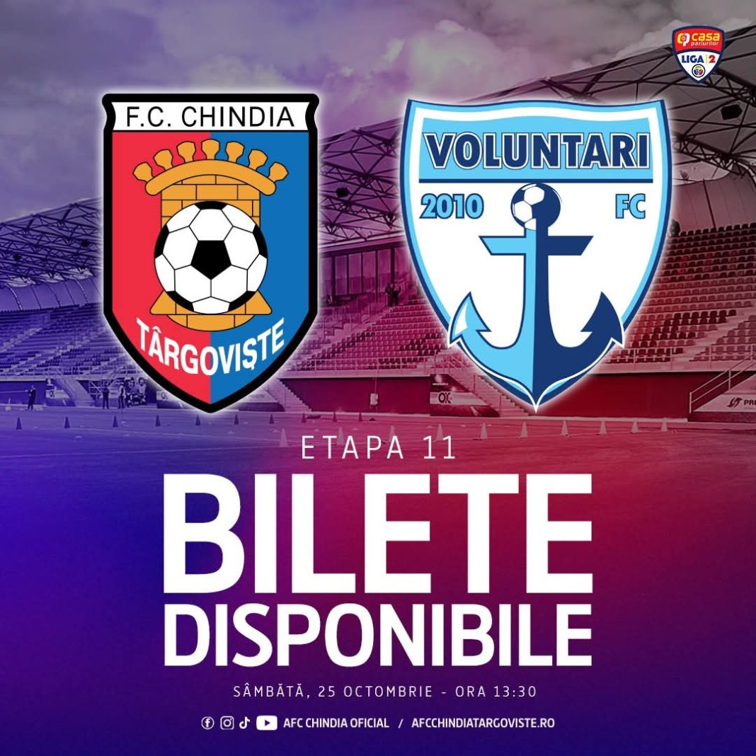 Chindia Târgoviște- Astăzi, Chindia Târgoviște joacă acasă cu FC Voluntari