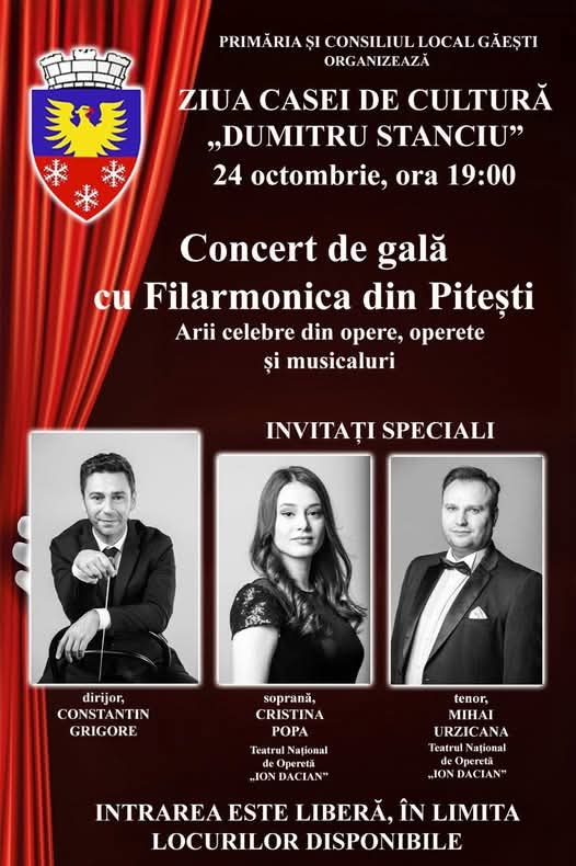 Concert extraordinar de filarmonică la Găești, cu ocazia Zilei Casei de Cultură