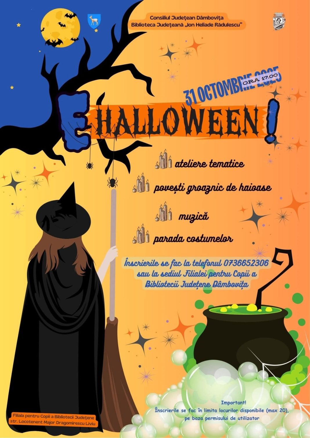  „E Halloween!” la Biblioteca Județeană Dâmbovița, magie și distracție pentru copii