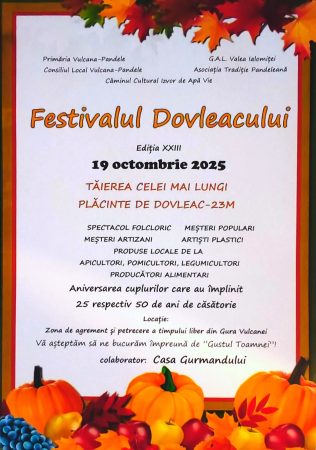 Festivalul Dovleacului – ediția XXIII, la Gura Vulcanei! Festivalul Dovleacului – ediția XXIII, la Gura Vulcanei!