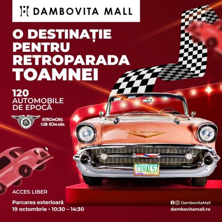 Retro vibe la Dâmbovița Mall: peste 120 de mașini de epocă vor fi expuse în parcarea exterioară Retro vibe la Dâmbovița Mall: peste 120 de mașini de epocă vor fi expuse în parcarea exterioară